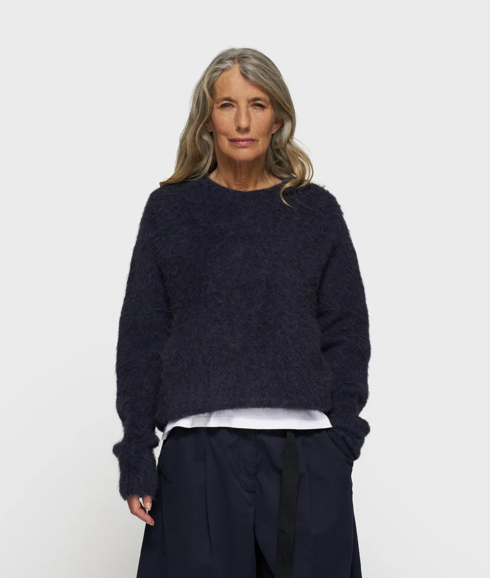 cropped hairy knit sweater 10DAYS