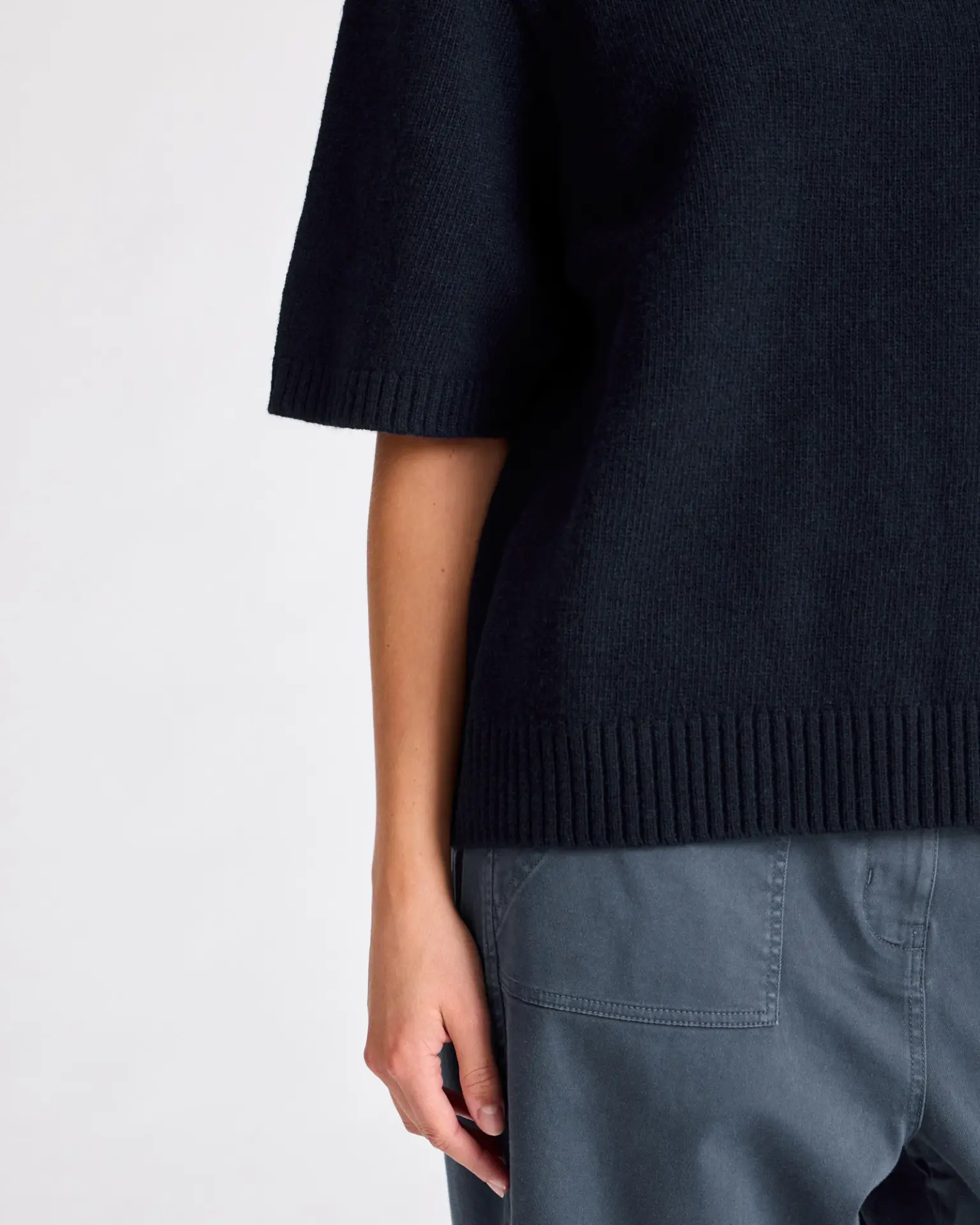Tulle S/S Drop Needle Lambswool Knit GOTS Gai+Lisva - Afbeelding 3