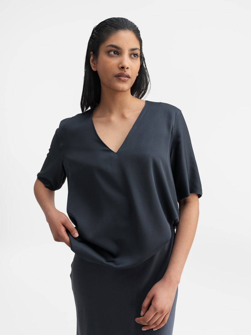 Yoli v-neck silk blouse Ahlvar Gallery - Afbeelding 2