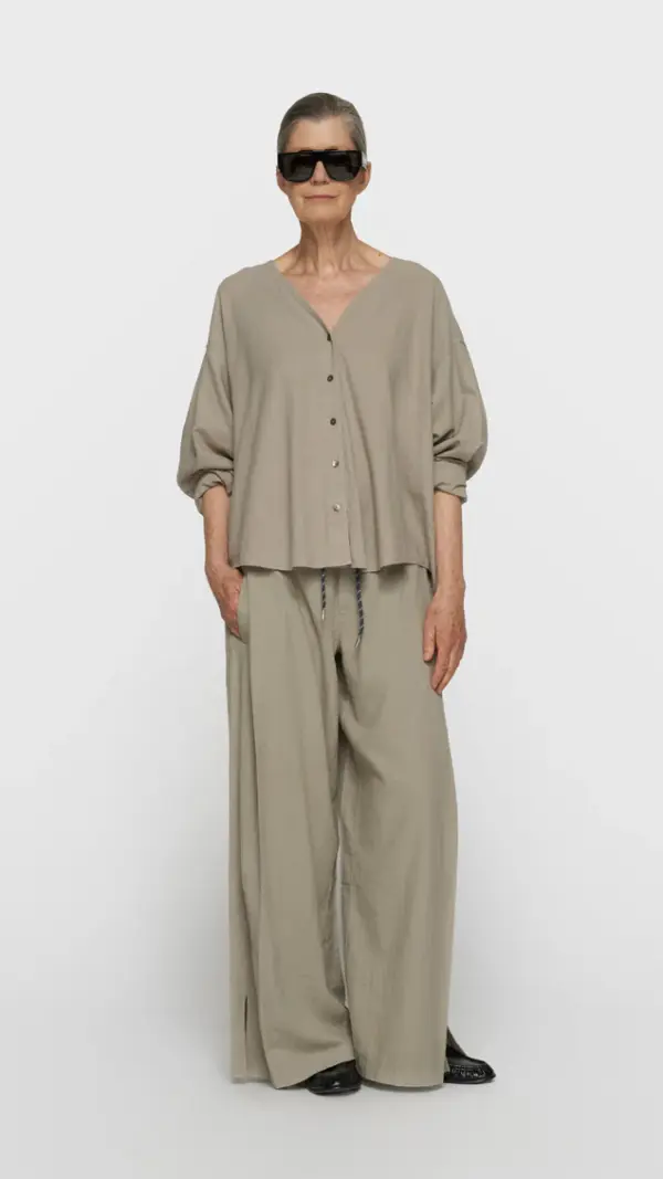 Cotton linen pants slit 10Days
