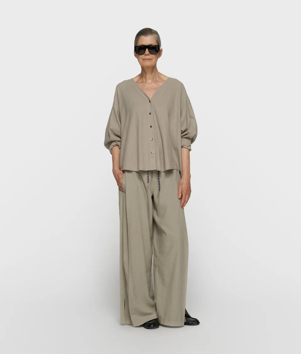 Cotton linen pants slit 10Days