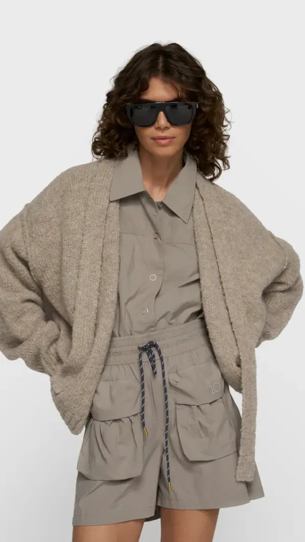 Short belted knit cardigan 10Days