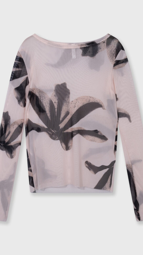 Mesh long sleeve flower tee 10Days