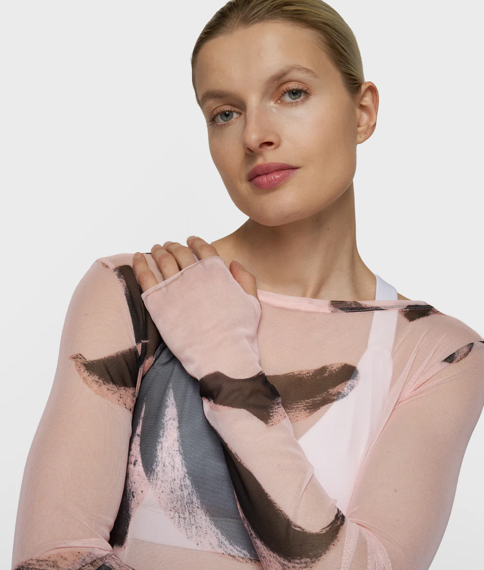 Mesh long sleeve flower tee 10Days - Afbeelding 2