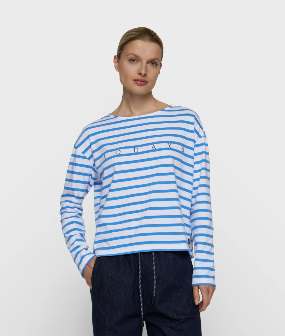 Boat neck top stripes 10Days - Afbeelding 2